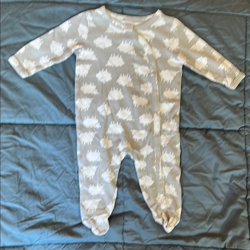 Nordstrom White Sheep Print Baby Footie
